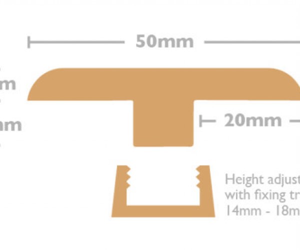 Bespoke T Bar  (Solid wood) (0.9m) - Lacquered Oak