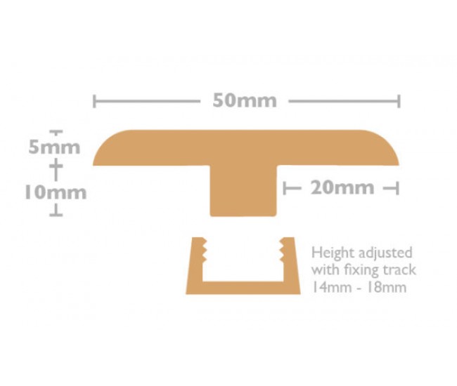 Bespoke T Bar  (Solid wood) (0.9m) - Lacquered Oak