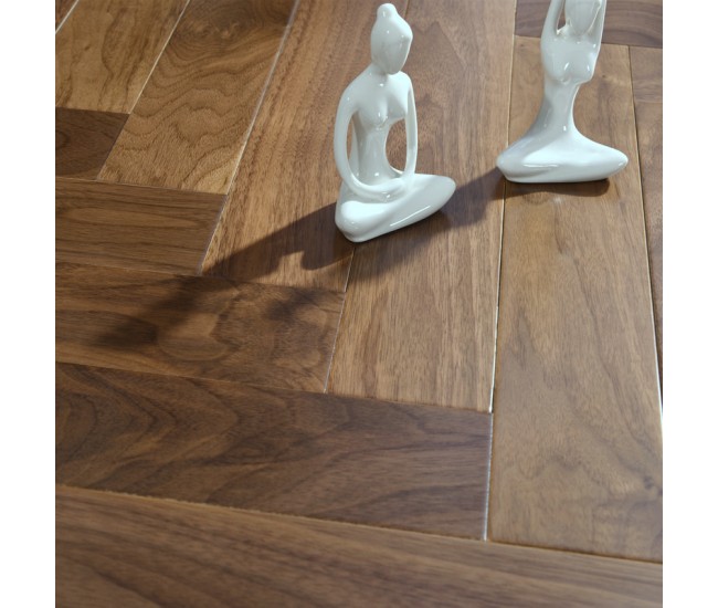 Bison Classic Walnut Herringbone Engineered Wood Flooring 14mm x 125mm UV Lacquered