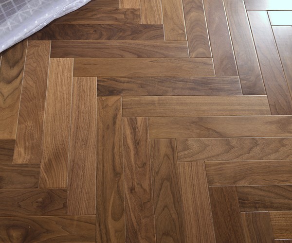 Bison Classic Walnut Herringbone Engineered Wood Flooring 14mm x 125mm UV Lacquered 