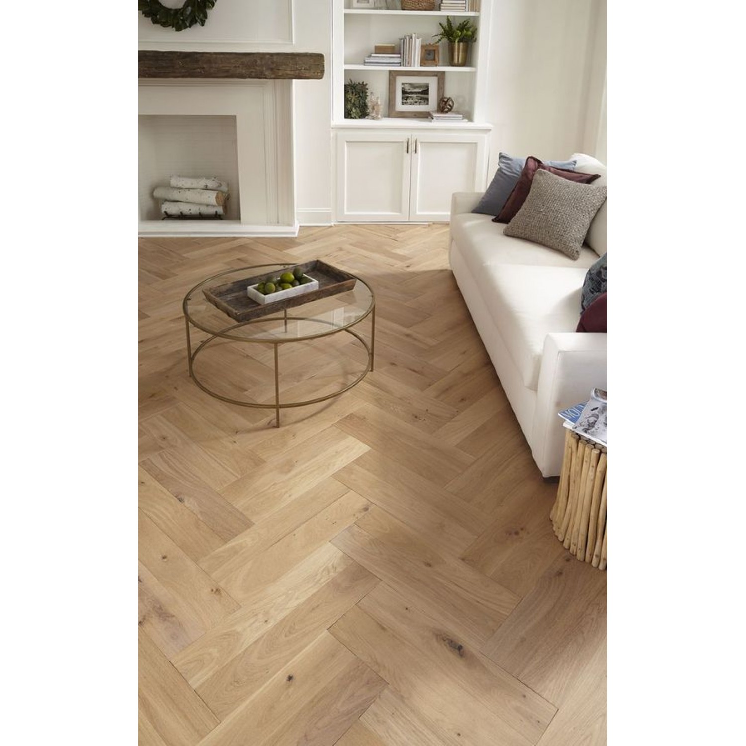 Biscuit Classic Oak Herringbone Engineered Wood Flooring 14mm x 150mm ...
