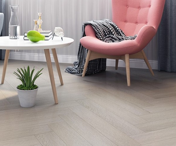 White Washed Oak Herringbone Classic Engineered Wood Flooring 14mm x 150mm Lacquered 