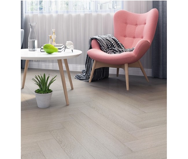 White Washed Oak Herringbone Classic Engineered Wood Flooring 14mm x 150mm Lacquered