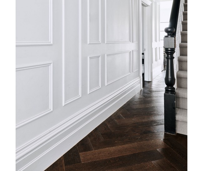 American Walnut Stain Oak Herringbone European Classic 18mm x 125mm Brushed Matt  Lacquered