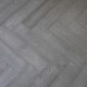 Gunmetal Grey European Classic Oak Herringbone 18mm x 125mm Brushed Matt Lacquered