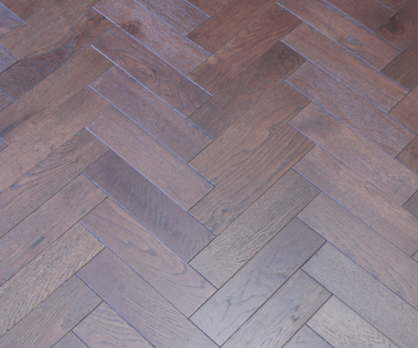Walnut Stain Oak Herringbone Classic Engineered Wood Flooring 18mm x 80mm Lacquered 