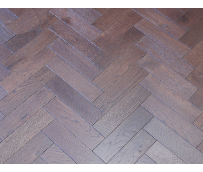 Walnut Stain Oak Herringbone Classic Engineered Wood Flooring 18mm x 80mm Lacquered
