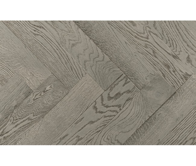 Gunmetal Grey Classic Oak Herringbone Engineered Wood Flooring 18mm x 80mm Brushed Matt Lacquered