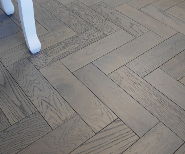 Graphite Grey Oak Herringbone Engineered Wood Flooring 18mm x 80mm Lacquered 