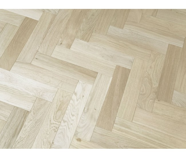 Summer Sand Oak HerringBone Classic Engineered Wood Flooring 18mm x 90mm Invisible Oiled