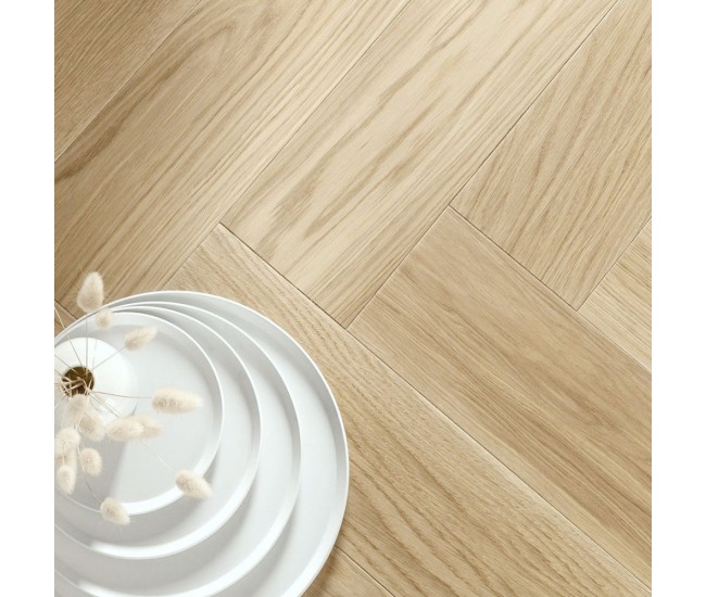 Summer Sand Oak HerringBone Classic Engineered Wood Flooring 18mm x 90mm Invisible Oiled