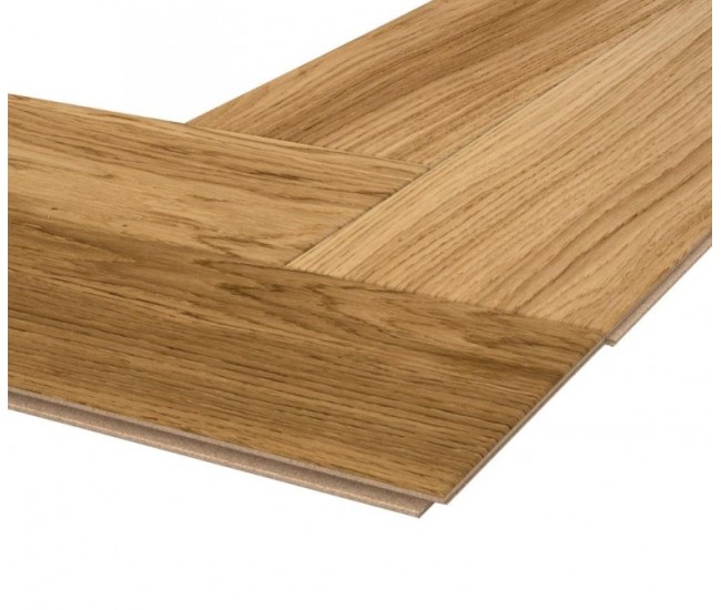 Farmhouse Classic Oak Herringbone Engineered Wood Flooring 18mm x 90mm Brushed UV Oiled