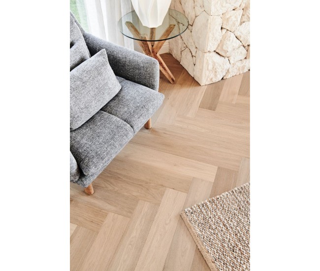 Fresh AB Grade Oak Herringbone Engineered Wood Flooring 18mm x 90mm Unfinished