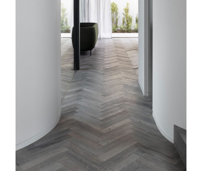 Soft Grey Oak Herringbone Classic Engineered Wood Flooring 18mm x 125mm Hard Wax Oiled