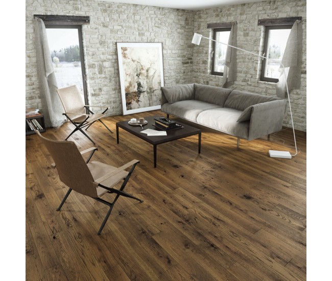 Tree Ring  Rustic Oak Engineered Wood Flooring 14mm x 130mm Matt Lacquered
