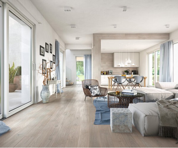 Grey Rustic Oak Engineered Wood Flooring 14mm x 155mm Brushed Matt Lacquered 