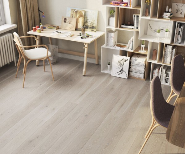 Clay Grey Classic Oak Engineered Wood Flooring 14mm x 180mm Brushed Matt Lacquered 