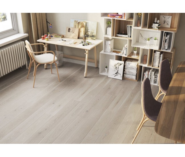 Clay Grey Classic Oak Engineered Wood Flooring 14mm x 180mm Brushed Matt Lacquered