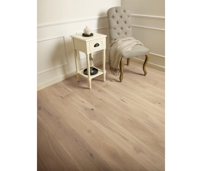 Ivory Classic Oak Engineered Wood Flooring 14mm x 180mm Invisible Brushed Matt Lacquered