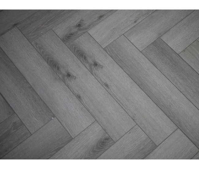 Dark Grey Oak SPC Herringbone Waterproof Luxury Click Vinyl Flooring 6mm