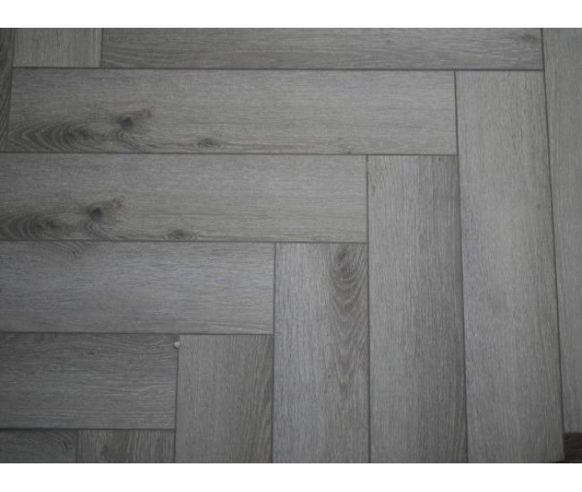 Dark Grey Oak SPC Herringbone Waterproof Luxury Click Vinyl Flooring 6mm