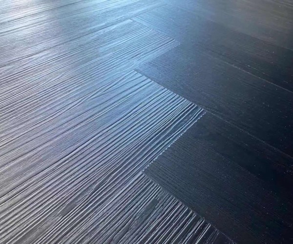 Jet Black Oak SPC Herringbone Waterproof Luxury Click Vinyl Flooring 5mm 