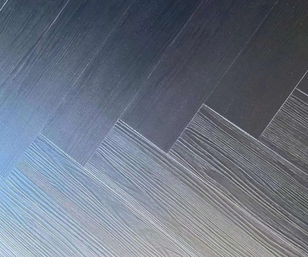 Jet Black Oak SPC Herringbone Waterproof Luxury Click Vinyl Flooring 5mm 