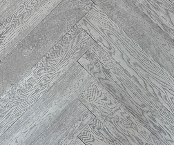 Artemis Grey AB Grade Oak Herringbone Engineered Wood Flooring 15mm x 120mm Brushed UV Oiled