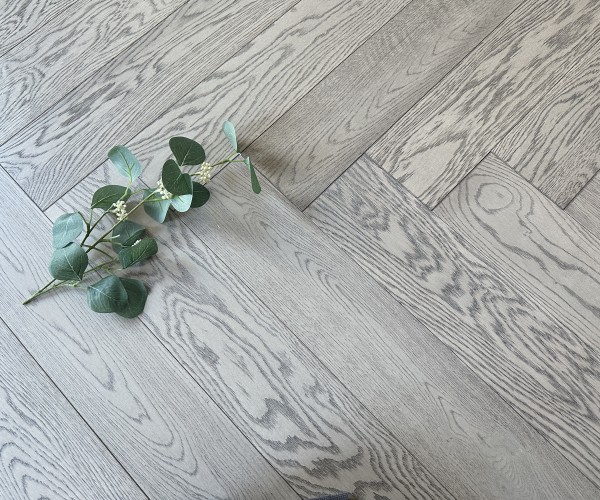 Artemis Grey AB Grade Oak Herringbone Engineered Wood Flooring 15mm x 120mm Brushed UV Oiled