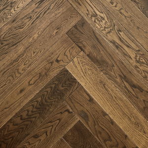 Caramel AB Grade Oak Herringbone Engineered Wood Flooring 15mm x 120mm Brushed UV Lacquered