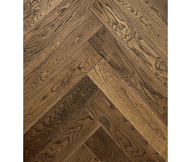 Caramel AB Grade Oak Herringbone Engineered Wood Flooring 15mm x 120mm Brushed UV Lacquered