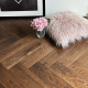 Caramel AB Grade Oak Herringbone Engineered Wood Flooring 15mm x 120mm Brushed UV Lacquered