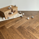 Caramel AB Grade Oak Herringbone Engineered Wood Flooring 15mm x 120mm Brushed UV Lacquered