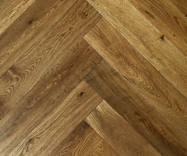 Gloden Hinde AB Grade Oak Herringbone Engineered Wood Flooring 15mm x 120mm Brushed UV Oiled