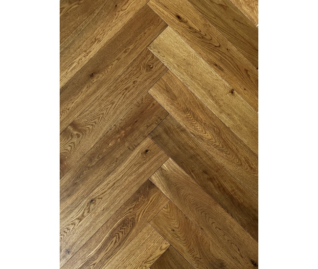 Gloden Hinde AB Grade Oak Herringbone Engineered Wood Flooring 15mm x 120mm Brushed UV Oiled