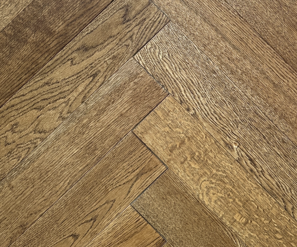 Gloden Fleece Classic Grade Oak Herringbone Engineered Wood Flooring 15mm x 90mm Brushed UV Oiled