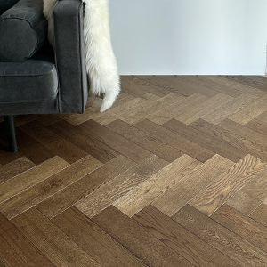 Gloden Fleece Classic Grade Oak Herringbone Engineered Wood Flooring 15mm x 90mm Brushed UV Oiled