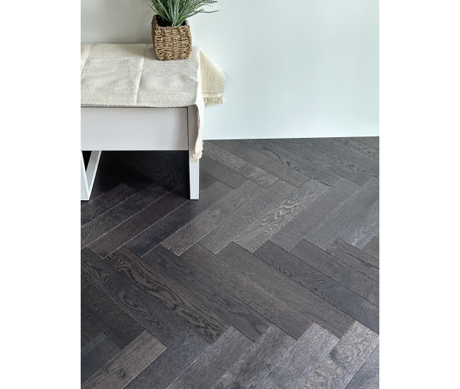 Eagles Shadow Classic Grade Oak Herringbone Engineered Wood Flooring 15mm x 90mm Brushed UV Oiled