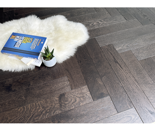 Eagles Shadow Classic Grade Oak Herringbone Engineered Wood Flooring 15mm x 90mm Brushed UV Oiled