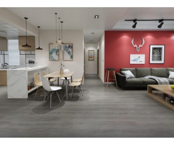 Smoked Grey Oak WPC Waterproof Luxury Click Vinyl Flooring 6.5mm x 178mm