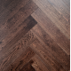 Coffee AB Grade Oak Herringbone Engineered Wood Flooring 15mm x 120mm Brushed UV Lacquered