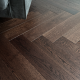 Coffee AB Grade Oak Herringbone Engineered Wood Flooring 15mm x 120mm Brushed UV Lacquered