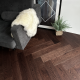 Coffee AB Grade Oak Herringbone Engineered Wood Flooring 15mm x 120mm Brushed UV Lacquered