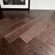 Coffee AB Grade Oak Herringbone Engineered Wood Flooring 15mm x 120mm Brushed UV Lacquered