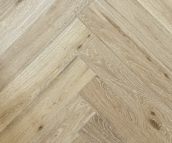 White Washed AB Grade Oak Herringbone Engineered Wood Flooring 15mm x 120mm UV Oiled