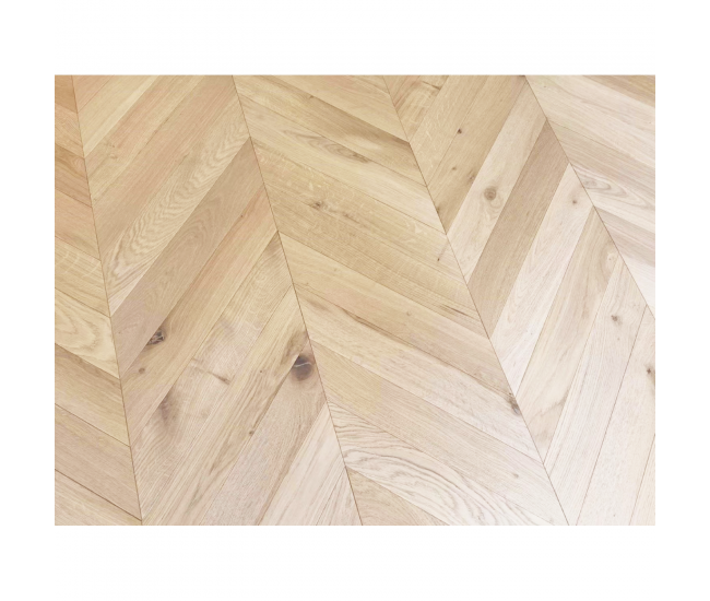 Classic Natural Oak Chevron Classic Engineered Wood Flooring 14mm x 90mm  Invisible Matt Lac