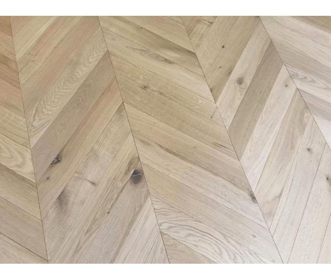 Classic Natural Oak Chevron Classic Engineered Wood Flooring 14mm x 90mm  Invisible Oiled
