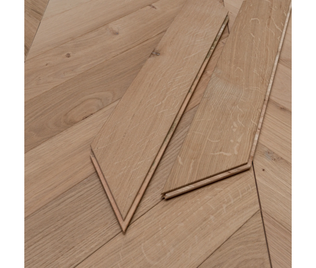 Classic Oak Chevron Classic Engineered Wood Flooring 14mm x 90mm  Unfinished