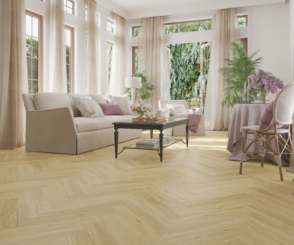 Roast Oak Herringbone Waterproof Luxury Vinyl Flooring SPC 6.5 x 126 x 630mm