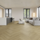 Light Oak SPC Herringbone Waterproof Luxury Click Vinyl Flooring 6.5mm x 126mm